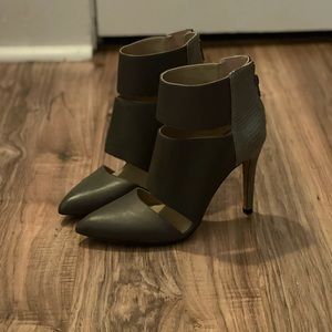 4-inch gray heels (faux leather/faux snakeskin)